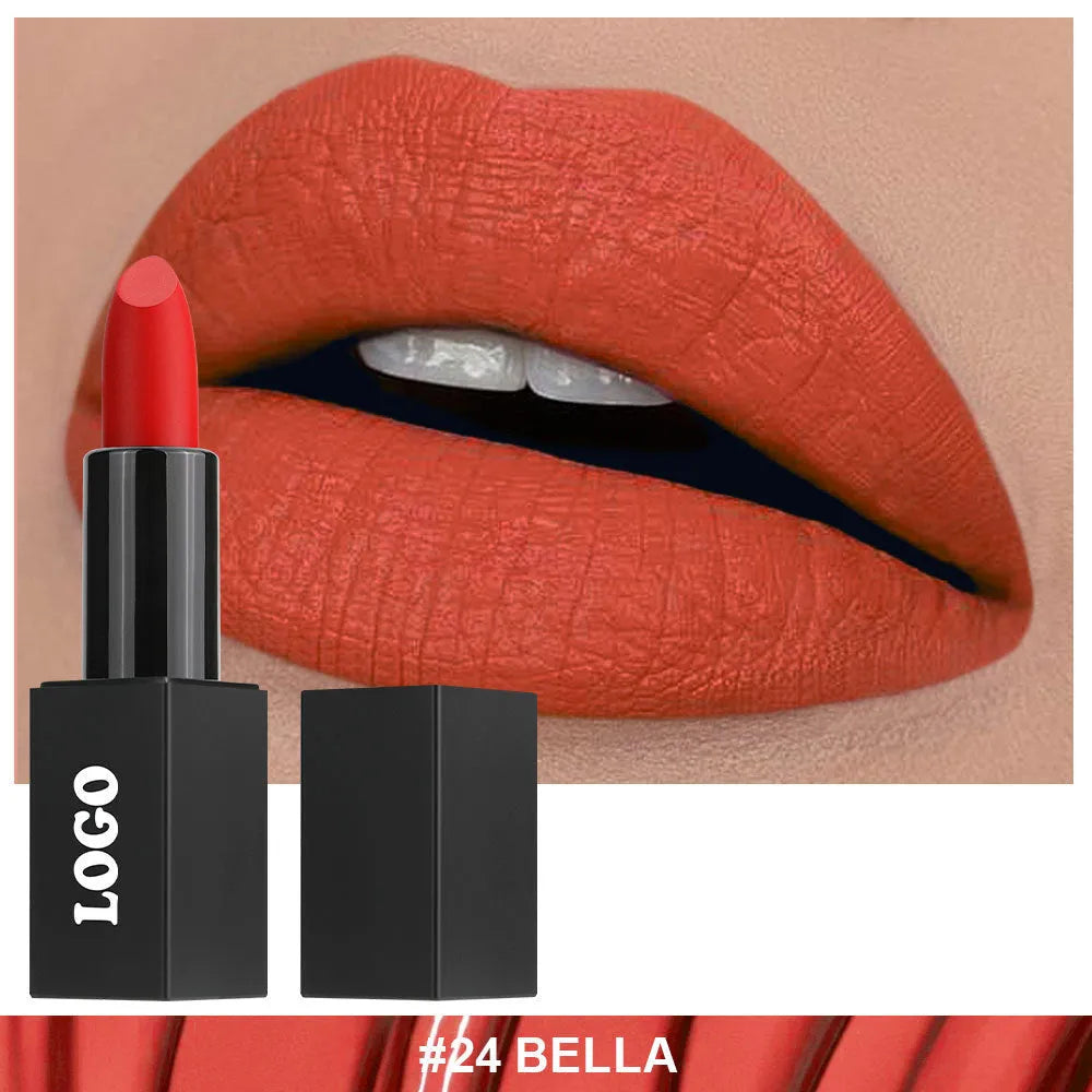 Matte finish lipstick in waterproof formula with 24 shade options
