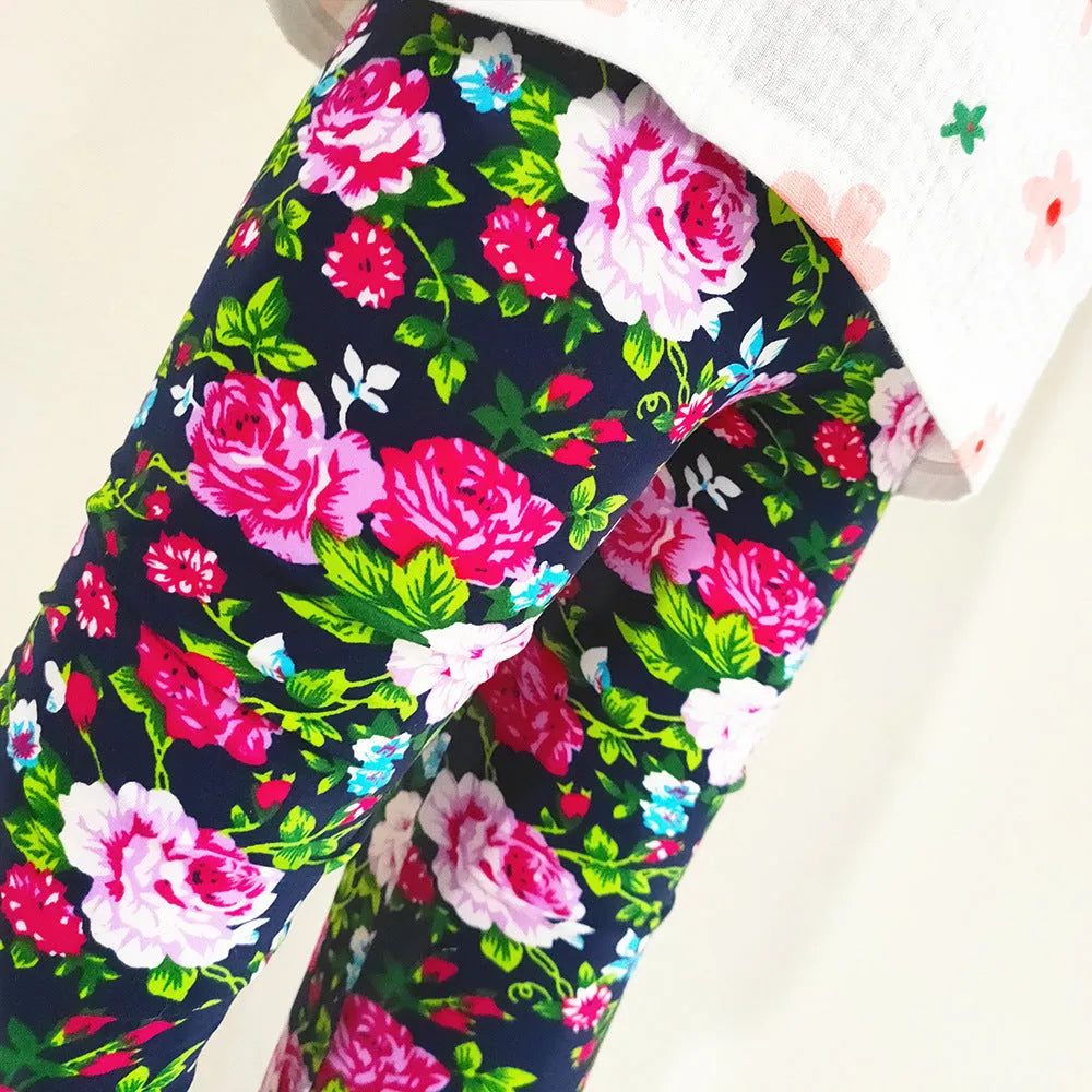 Children's milk silk leggings in vertical stripes pattern with hairband belt, mid-waist fit, suitable for 100-150cm height