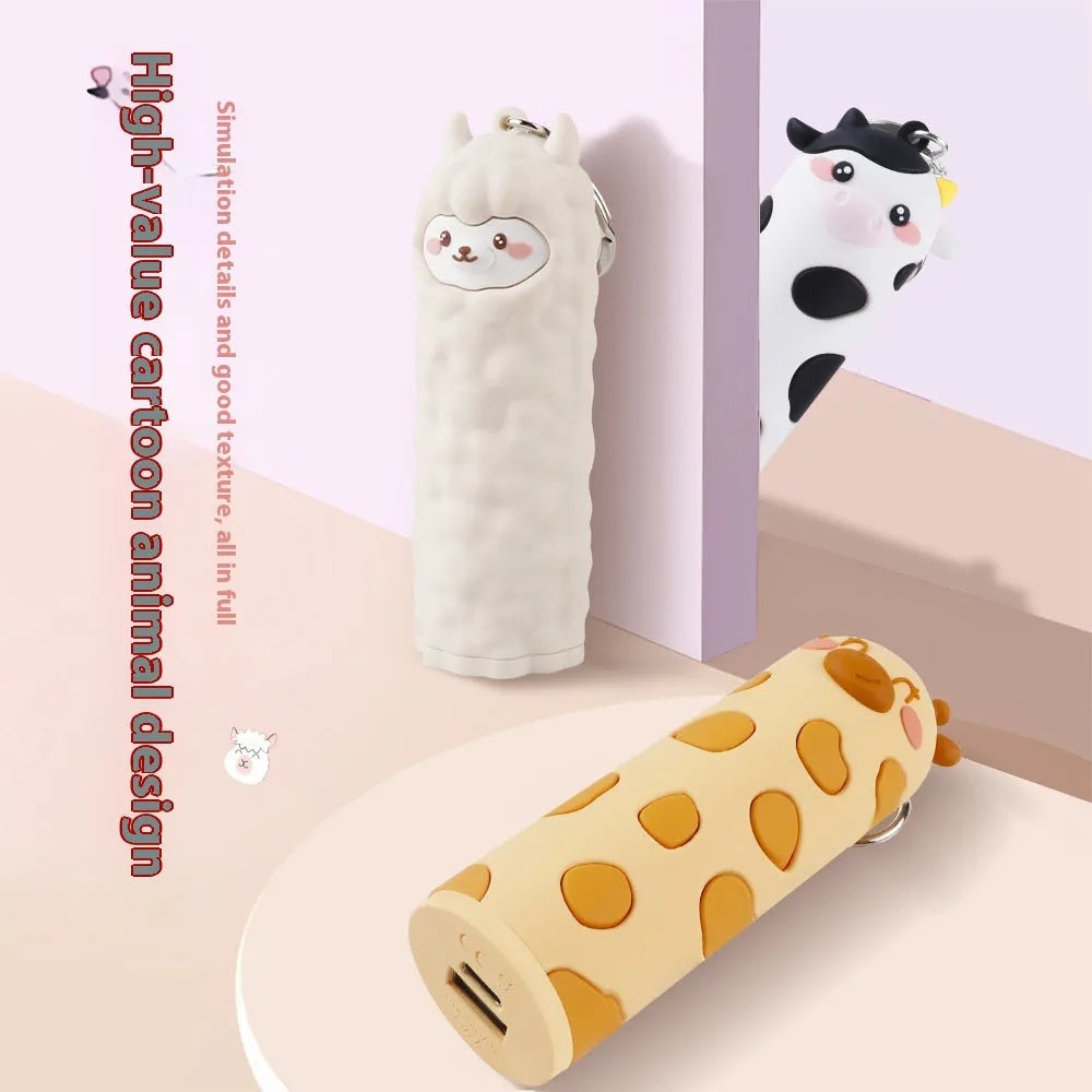 Cartoon animal style power bank 5000mAh in polar bear design with PVC shell portable charger