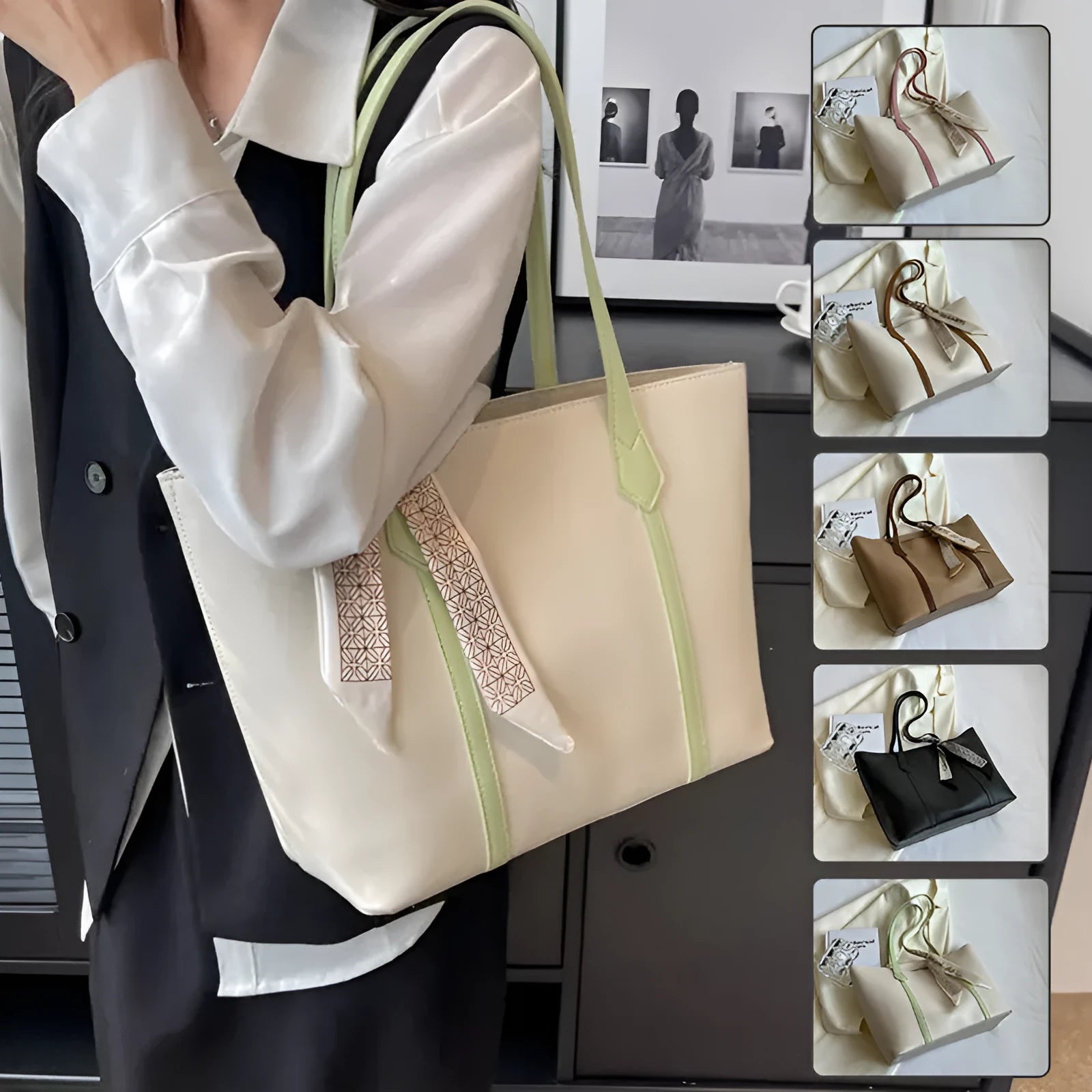 Large capacity bucket-style tote bag in multiple colour options with sandwich pocket exterior