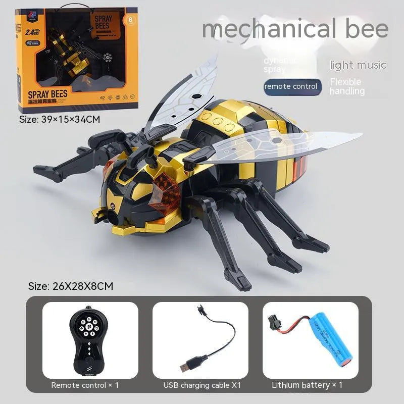 Remote control children's electric toys set with mechanical spider, spray bee, spray octopus in colour portable case