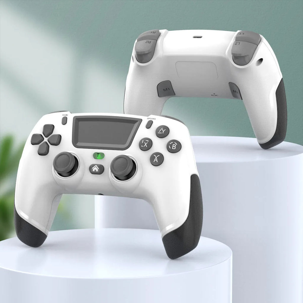 Fruit green wireless Bluetooth gamepad controller for PS4, PC, and mobile gaming