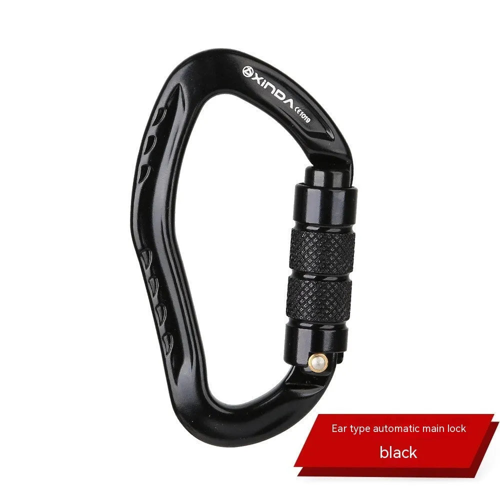Automatic lock climbing carabiner in five colour options for rock climbing equipment