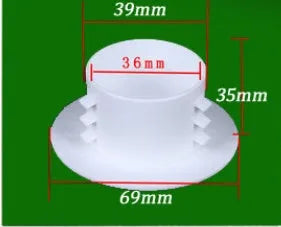 Plastic air conditioning hole cover kit with blocking caps, vent covers, and sealing glue.