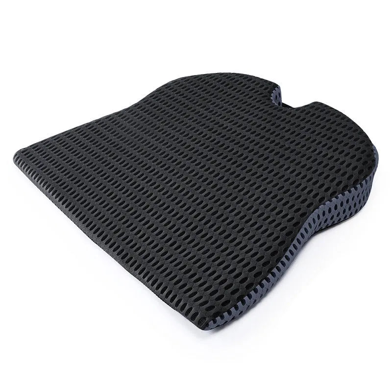 Memory foam cushion with elastic strap for car or office chair in solid colour