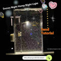 DIY snowy night light kit with LED Christmas street lights and flowing snow landscape scene