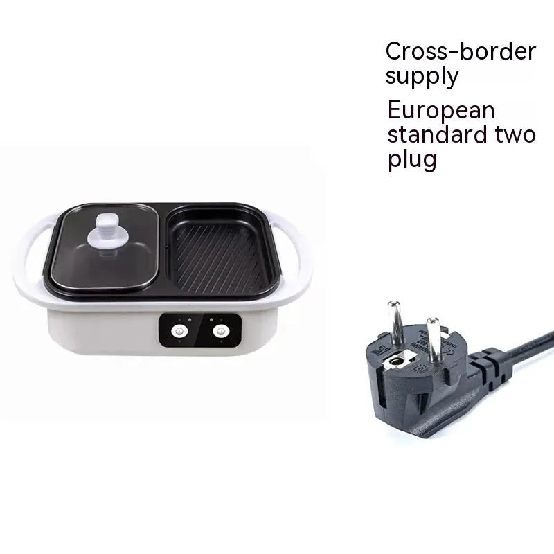 Multi-functional electric roaster pan 20cm green colour knob control 220V