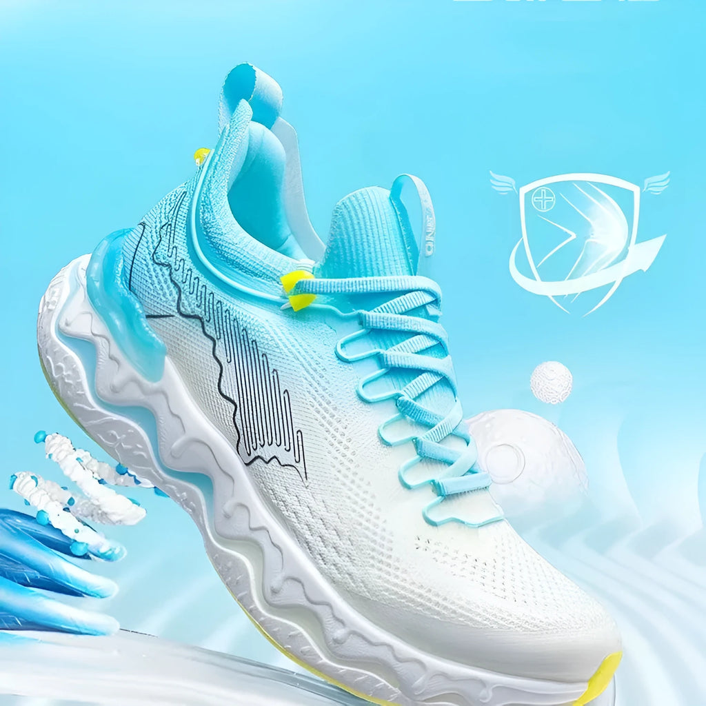 Women's cushioned running shoes with thick rubber soles in multiple colour options