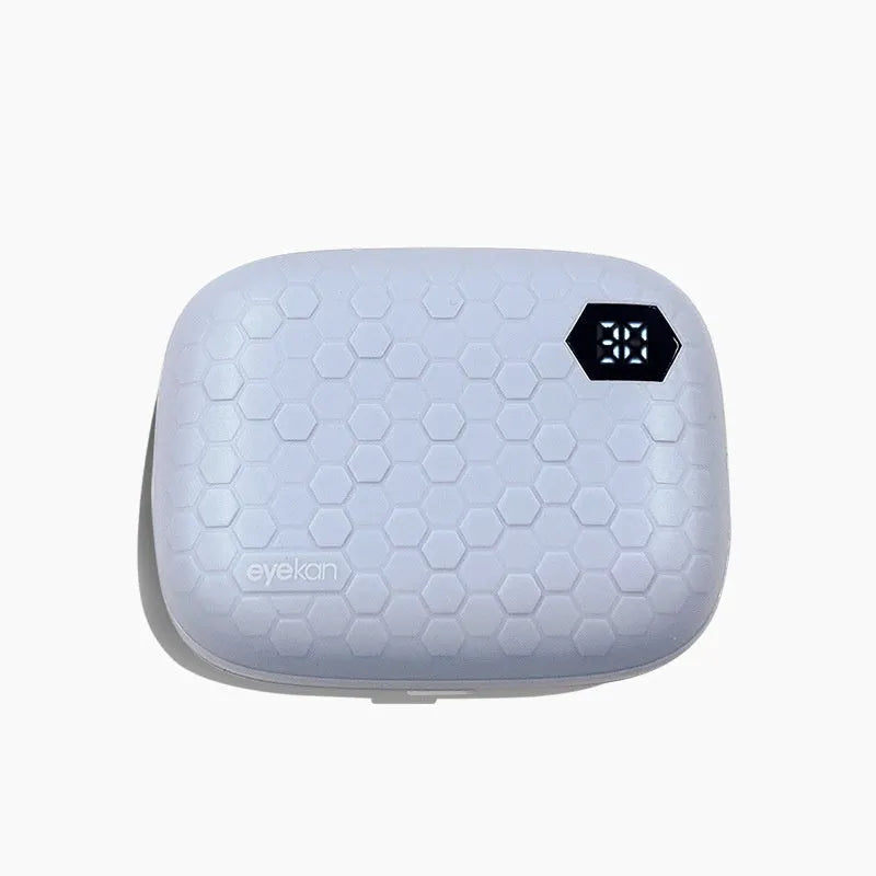 Pearl white automatic ultrasonic cleaning machine for invisible glasses and contact lenses.