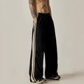 Men's black high-waist wide leg climbing trousers with straight leg design