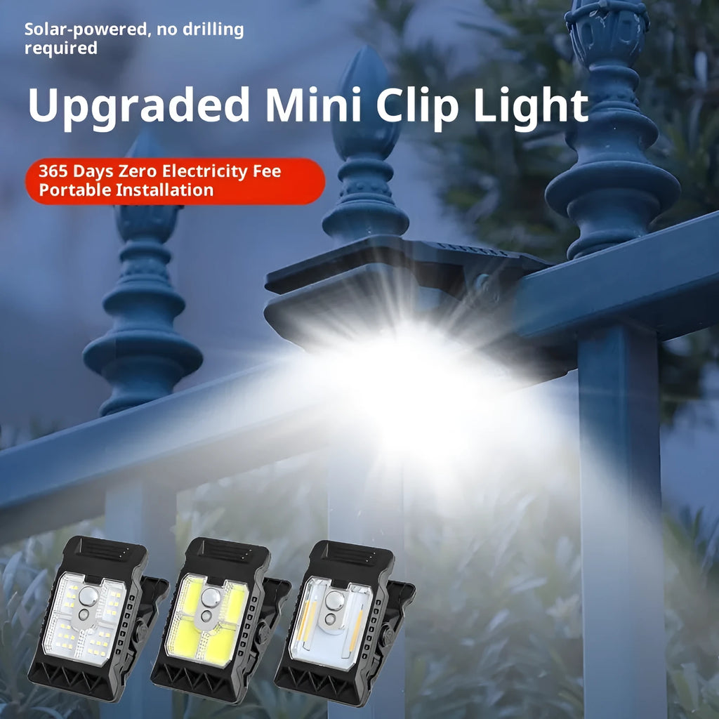 Upgrade intelligent induction solar clip lamp outdoor yard light 7.6x11.2cm
