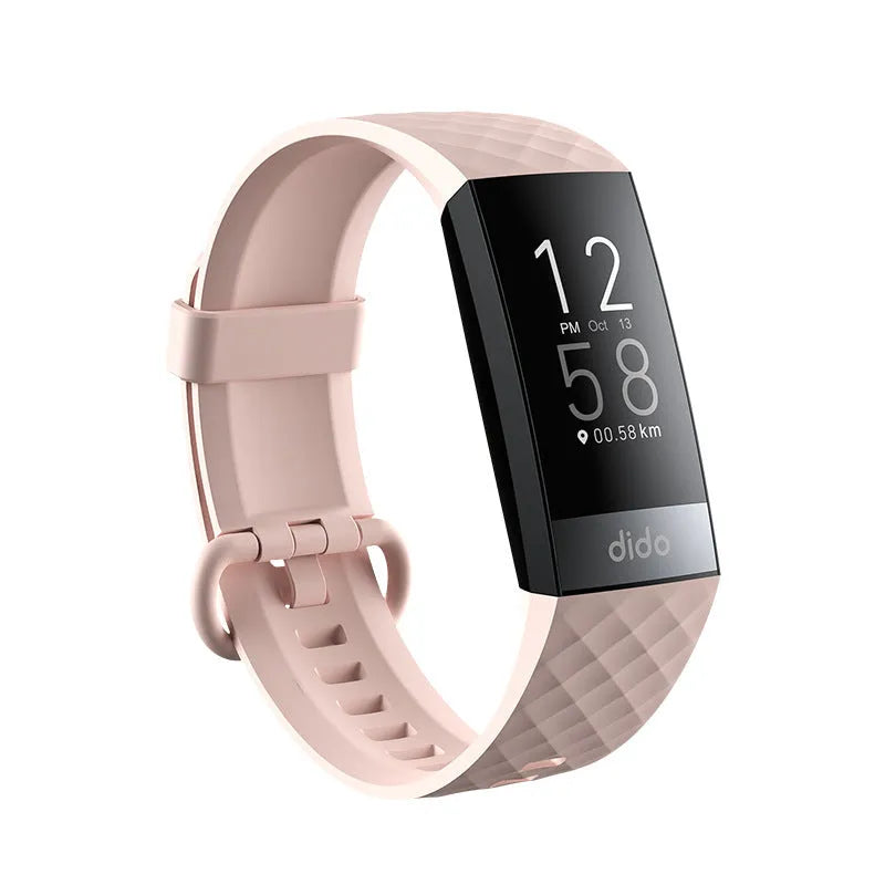 Y6 Black smart bracelet with a 1.1-inch screen showing health metrics on wrist.