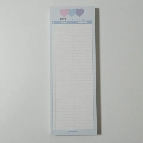 B5 half-size notepad with English word printing, available in blue, pink, or purple cover colours