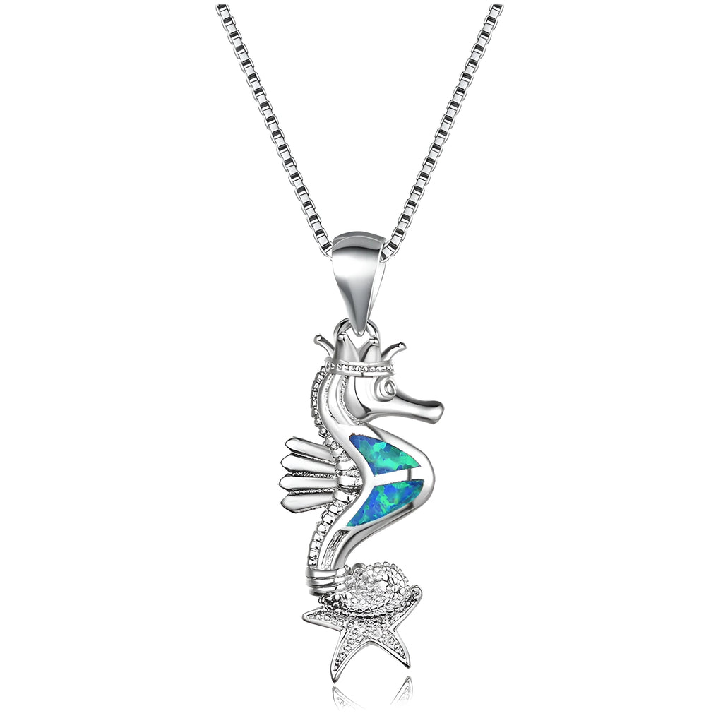 Women's adjustable animal zodiac necklace copper chain alloy pendant blue purple white on display