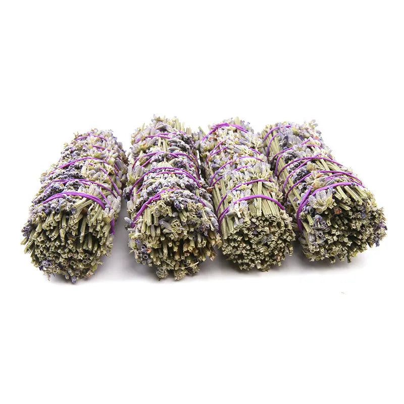 Single natural dried lavender aromatherapy stick measuring 4 inches for home fragrance.