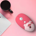 Wireless cartoon animal optical mouse with USB receiver in compact 10.55cm design for laptops