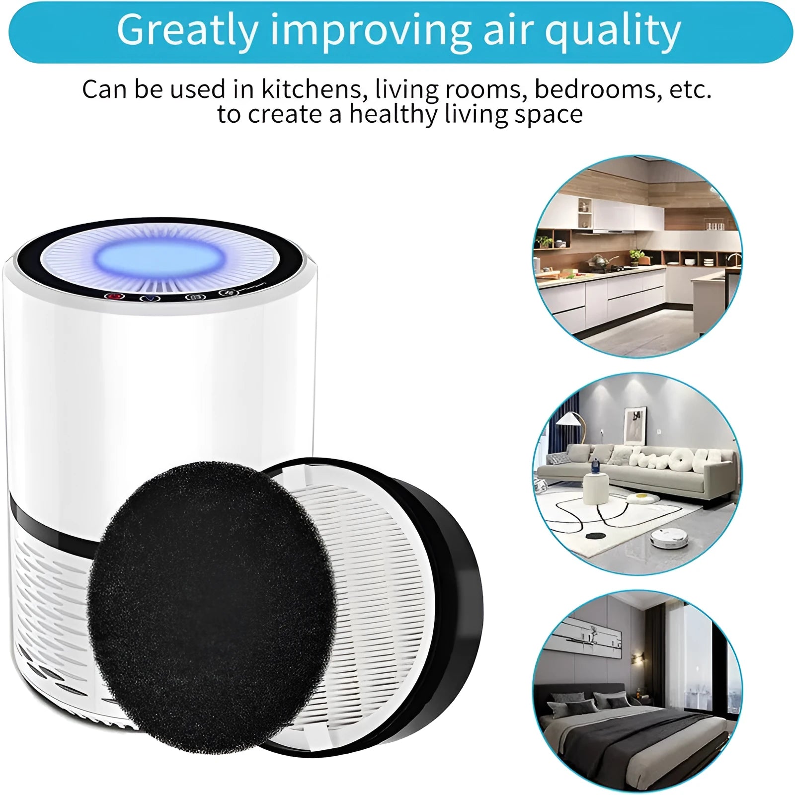 Levoit air purifier washable filter kit with cotton and screen