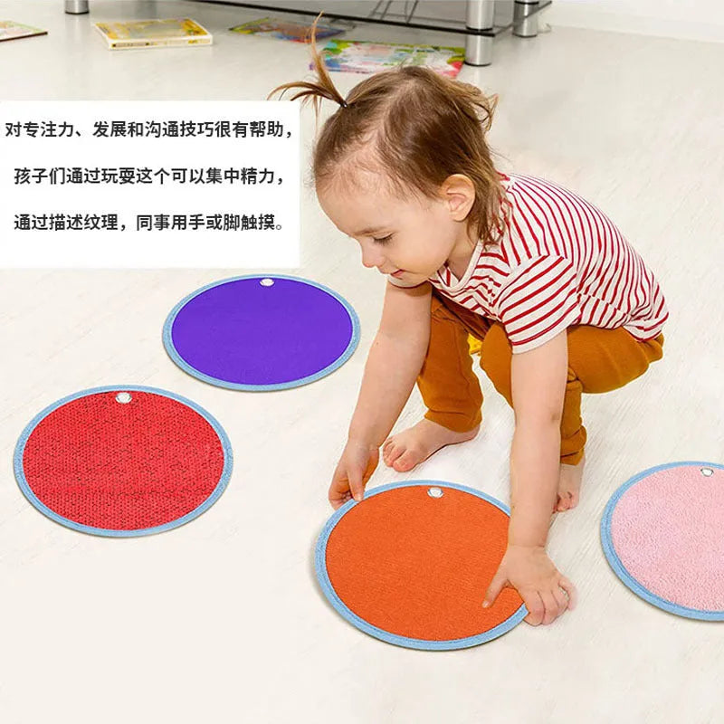Sensory training pad for autism children, fabric, 8-piece set, assorted colours