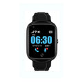 Square screen elderly smartwatch with silicone strap, showing SIM slot and dimensions of 51mm by 41mm.