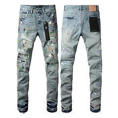 Men's black slim fit stretch skinny jeans with straight leg retro design