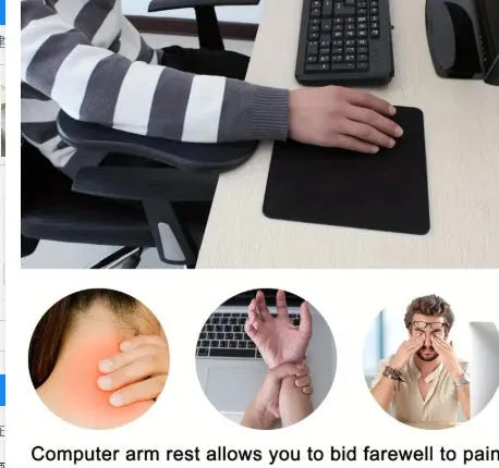 Black plastic computer hand bracket mouse wristband keyboard bracket on desk