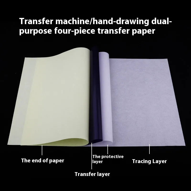 A4 tattoo transfer paper packs with transfer paste gel for hand-drawn or machine-converted designs