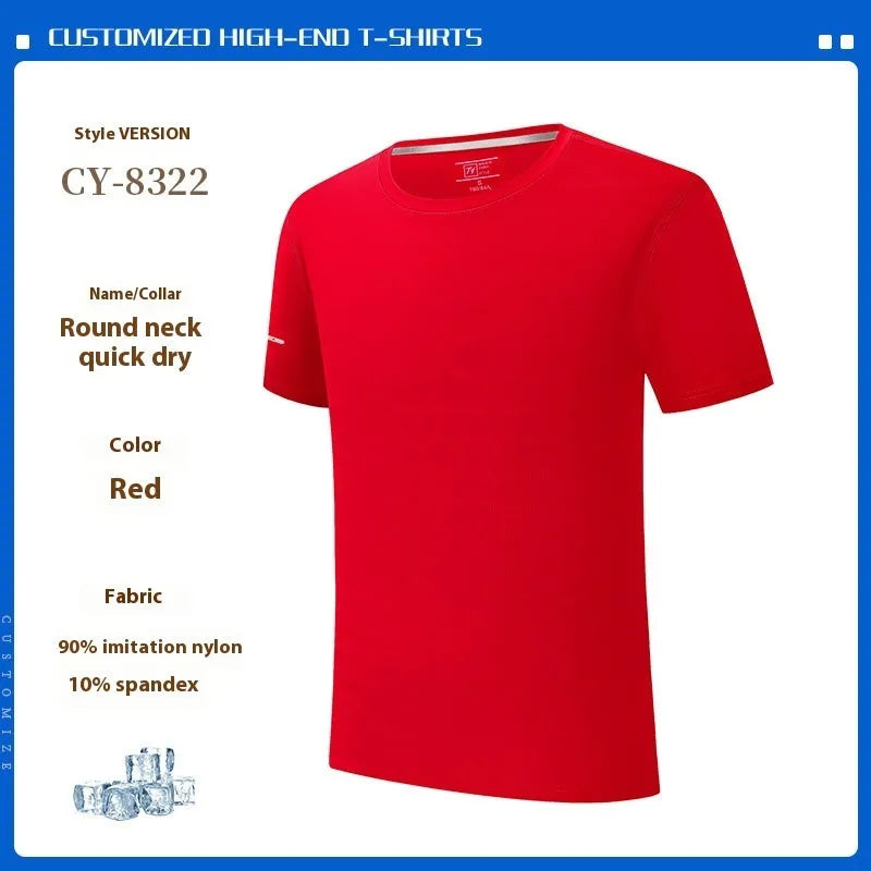 Quick-drying waterproof oil-proof antifouling round neck short sleeve work shirt in straight cut solid colour