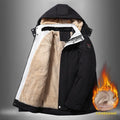 Men's thick cotton jacket in solid black, with zipper pocket and cardigan style, regular fit