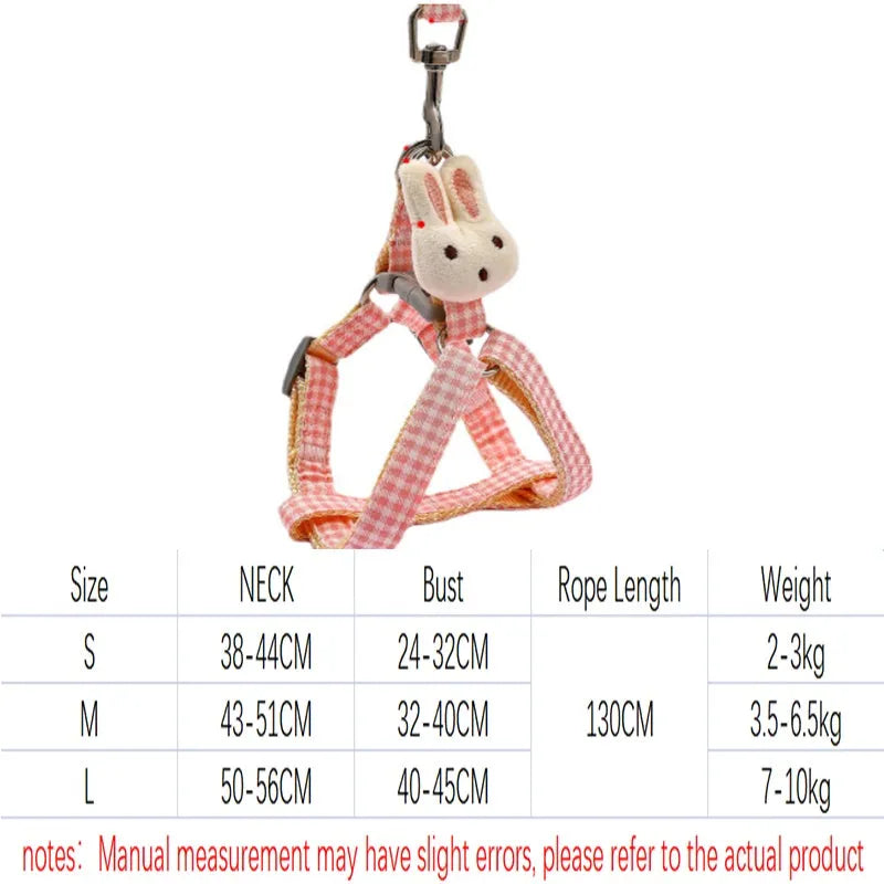 Small dog harness and lead set in blue with quick-release buckles and adjustable nylon straps.