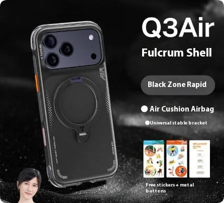 Airbag anti-fall magnetic protective case for iPhone 15 Pro Max with matte finish and camera button cover