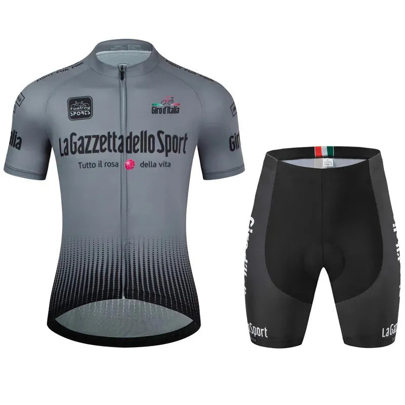 Loop brand short sleeve cycling jersey in a colour pattern, made of quick-dry polyester fabric.