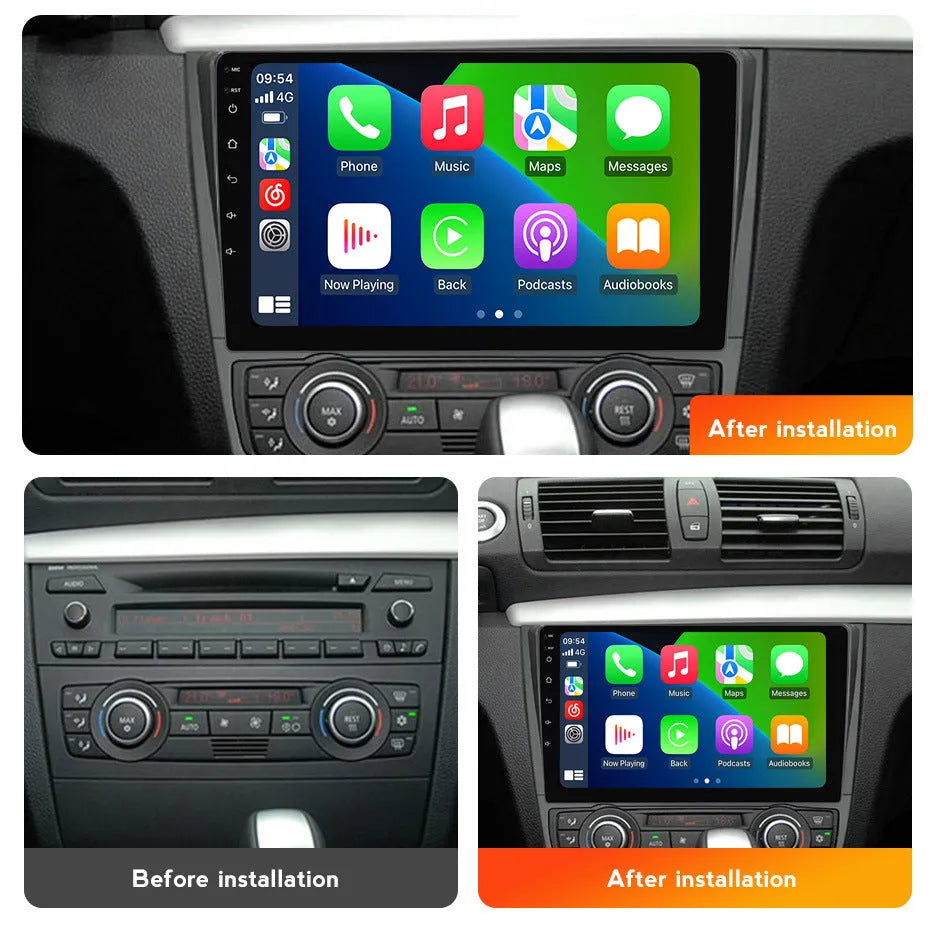 9-inch Android car navigation touchscreen unit for BMW E87 dashboard installation