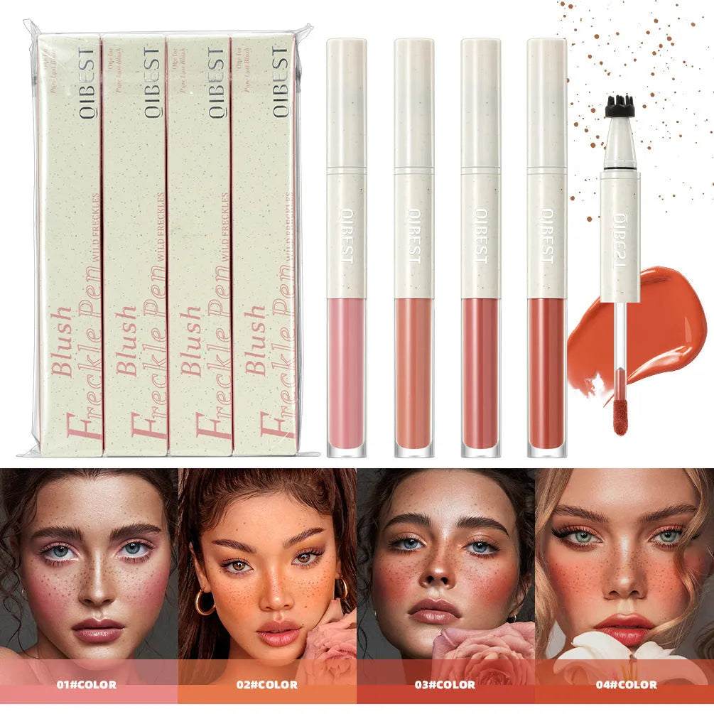 Double-headed powder blusher with matte finish in standard specification