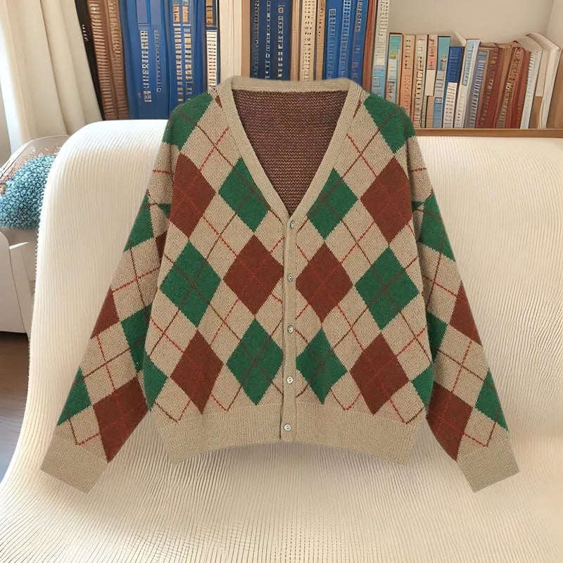 Japanese Korean casual knitted cardigan coat in pink green black khaki macaron colours