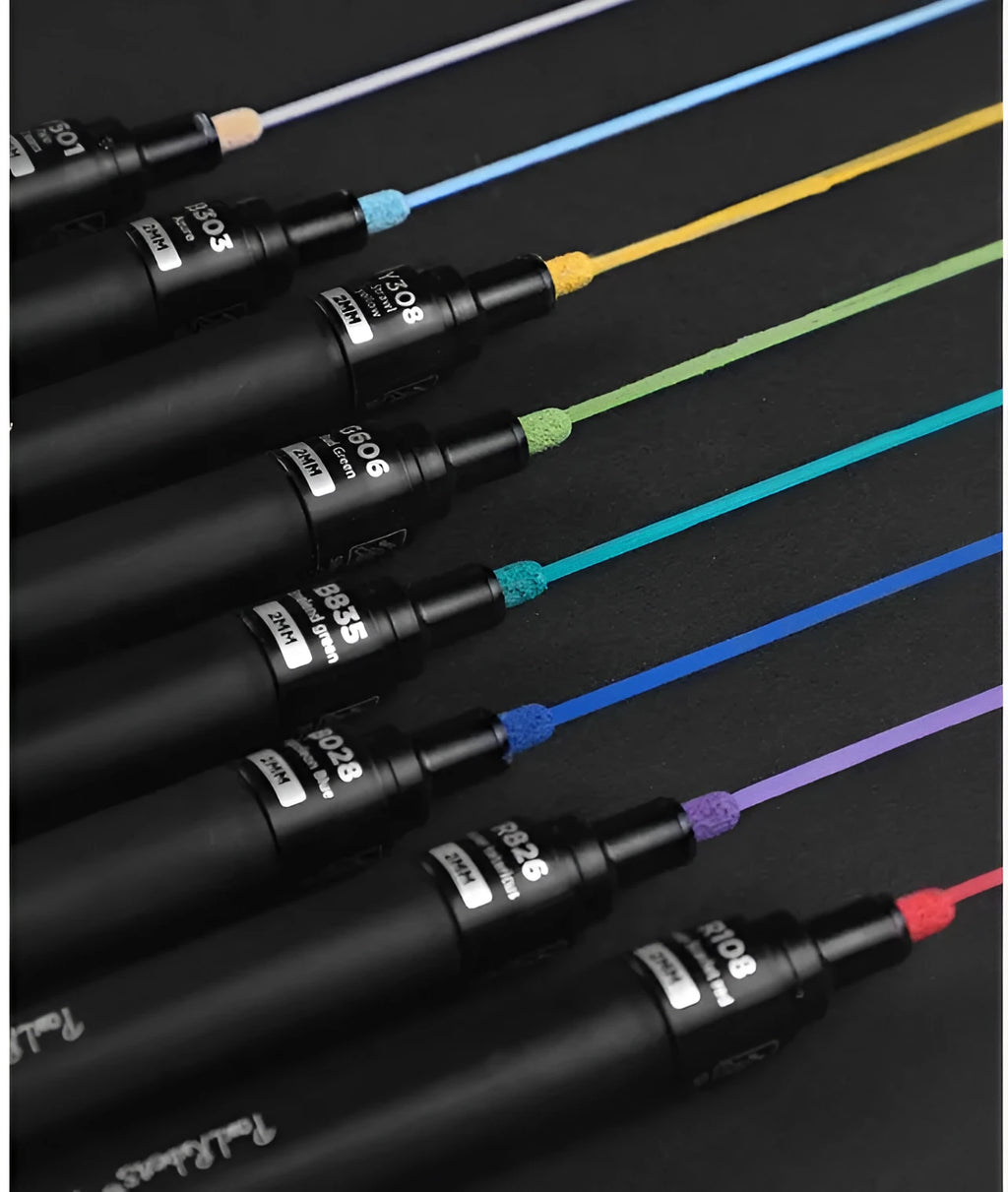 Rubens white acrylic marker pen for anime highlights on plastic prop surfaces, 14.7cm length