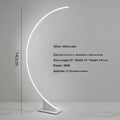 Nordic curved line floor lamp with white finish and silicone lampshade