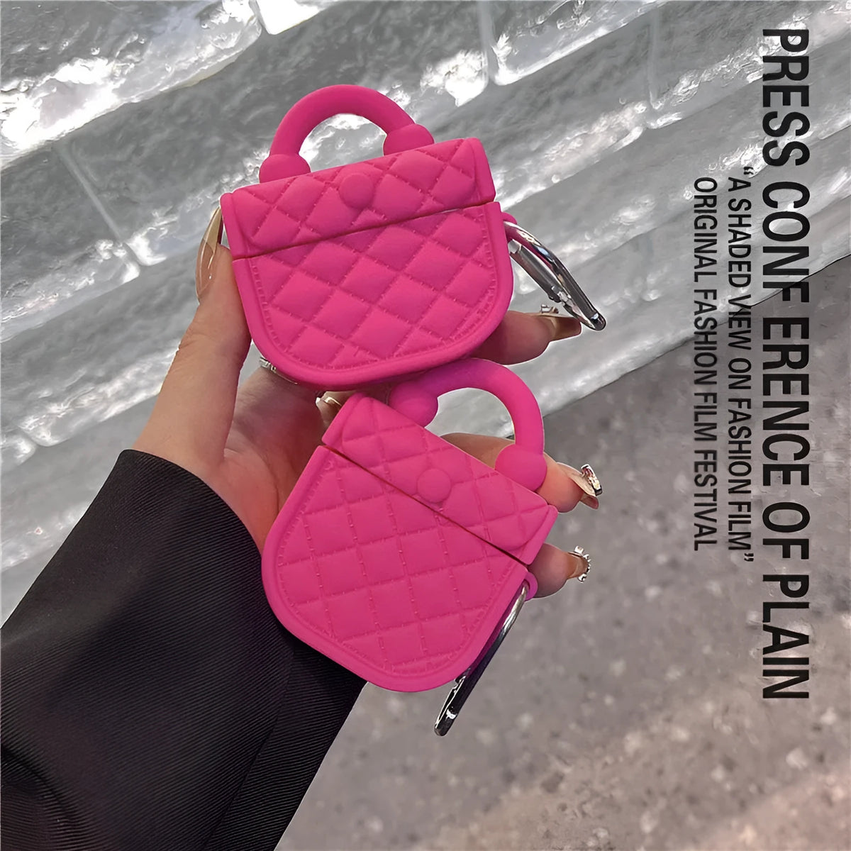 TPU silicone hard shell earphone case for AirPods, Barbie Bag Iron Hook colour, all-inclusive design