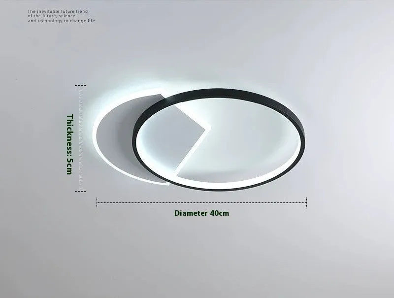 Nordic minimalist ceiling lamp in black and gold colours with 40cm and 50cm diameter options