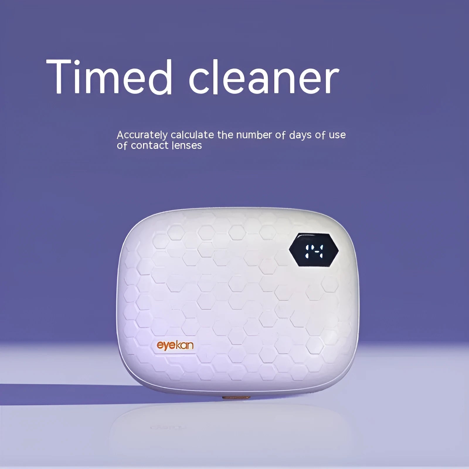 Pearl white automatic ultrasonic cleaning machine for invisible glasses and contact lenses.