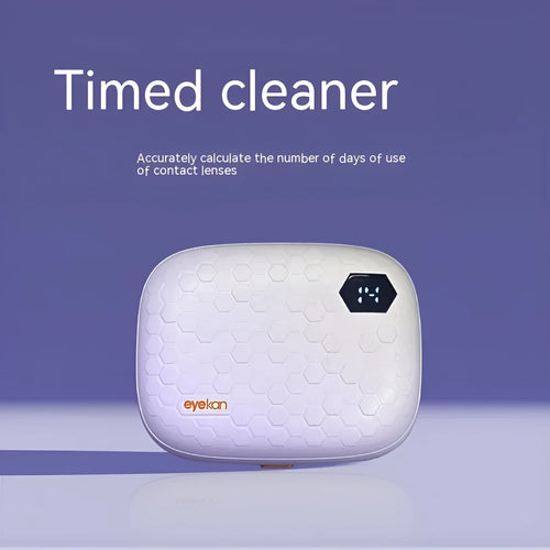 Pearl white automatic ultrasonic cleaning machine for invisible glasses and contact lenses.
