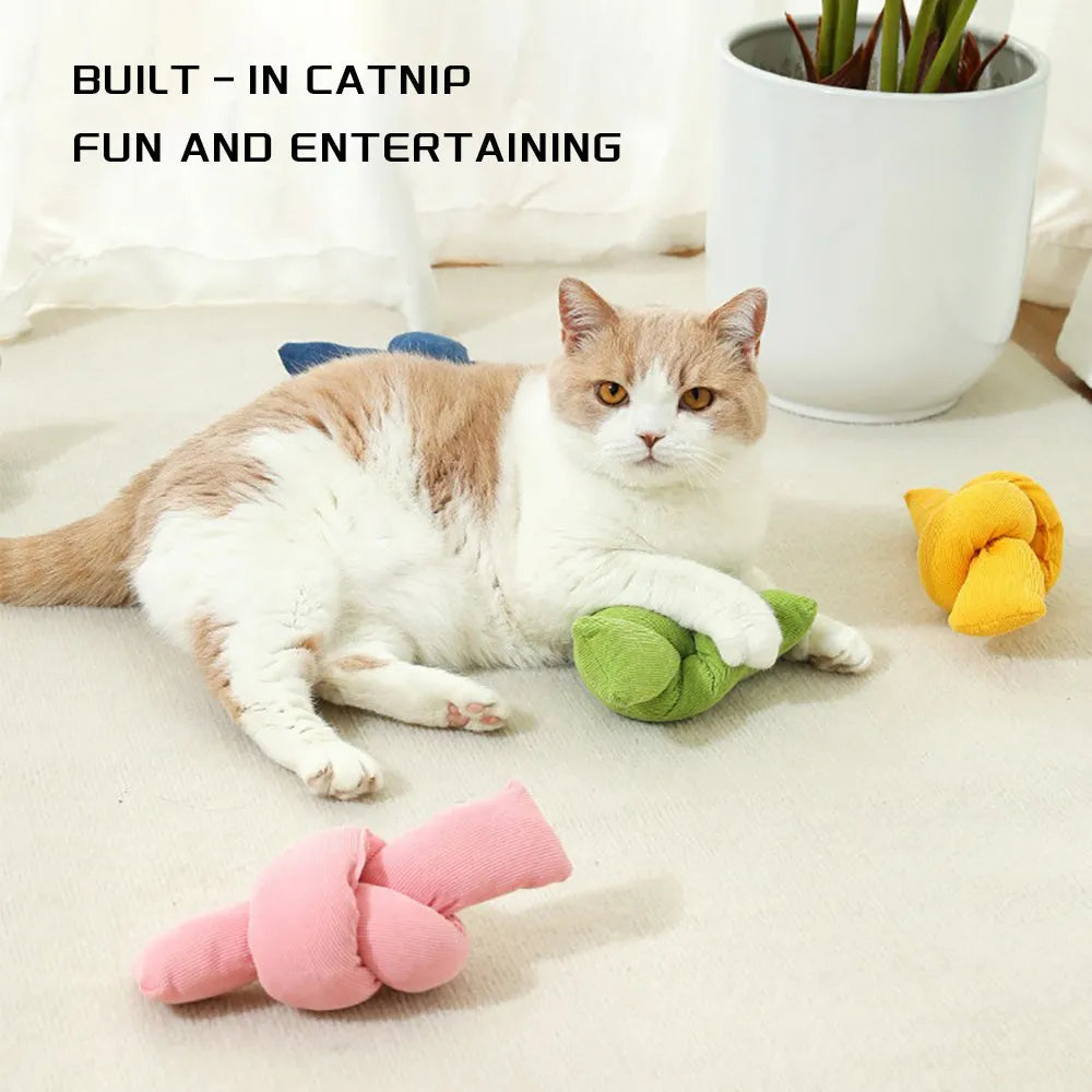 White cotton dog rope toy with multiple knots for tugging and chewing
