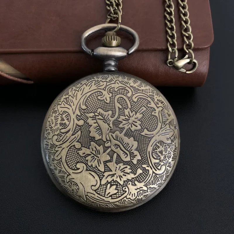 Dragon Bone Stone British pocket watch in bronze colour, 13mm thickness, casual clothing accessory