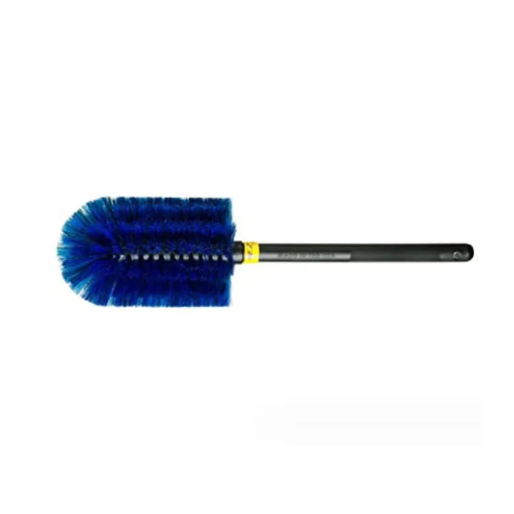 Blue engine silo hub cleaning brush with plastic PP line coated steel wire, shown in three sizes with different diameters and lengths