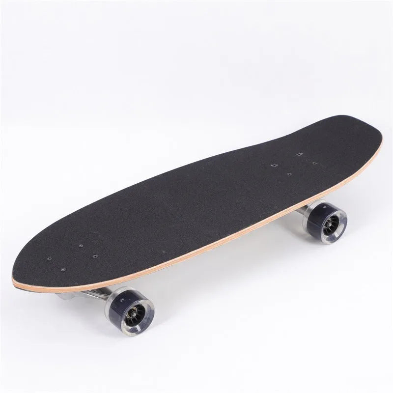 White 31-inch maple street scooter longboard on pavement
