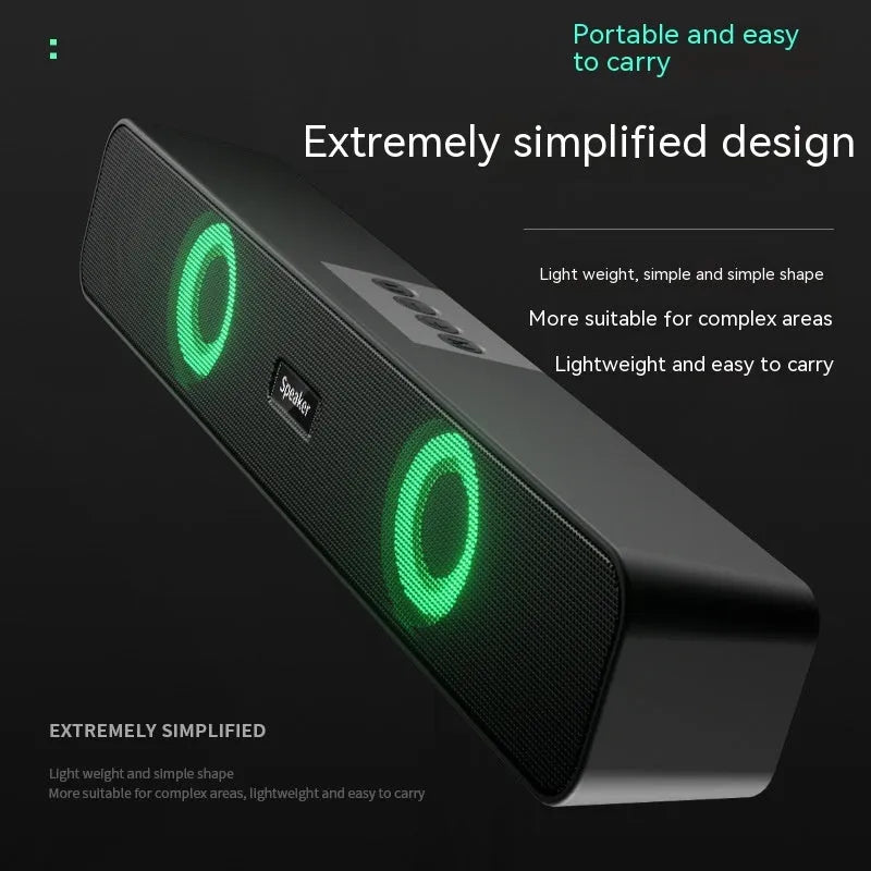 E91 Colourful Bluetooth Speaker with Light in black, portable design with USB power and built-in controls