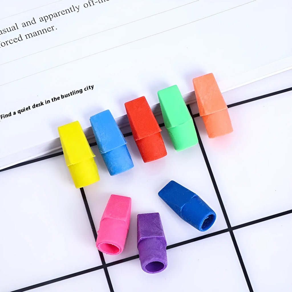 Color knife head bullet eraser in TPR material, 2.2g, random colour from 16 shades including bright red and dark blue