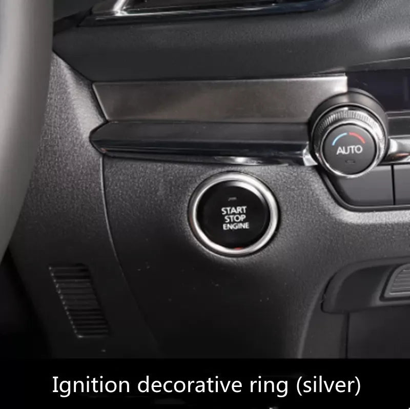 Aluminum alloy car decorative sticker kit with steering wheel button covers and interior accessories