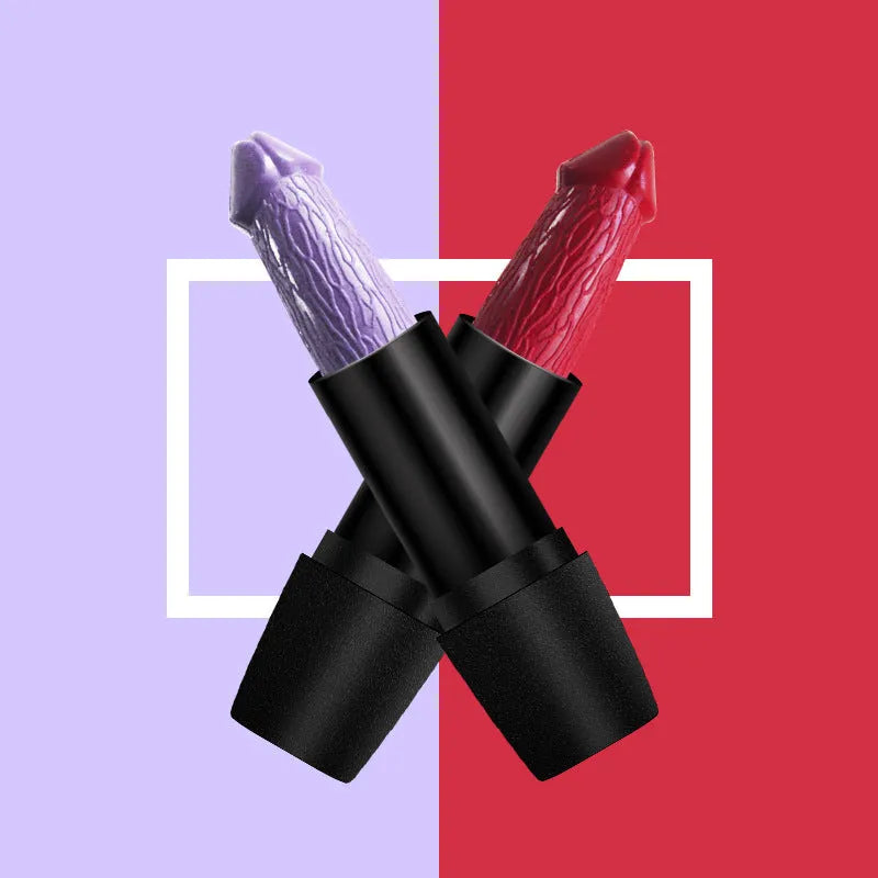 Beauty Creative mushroom head matte lipstick in black tube, shade Rose Red colour swatch