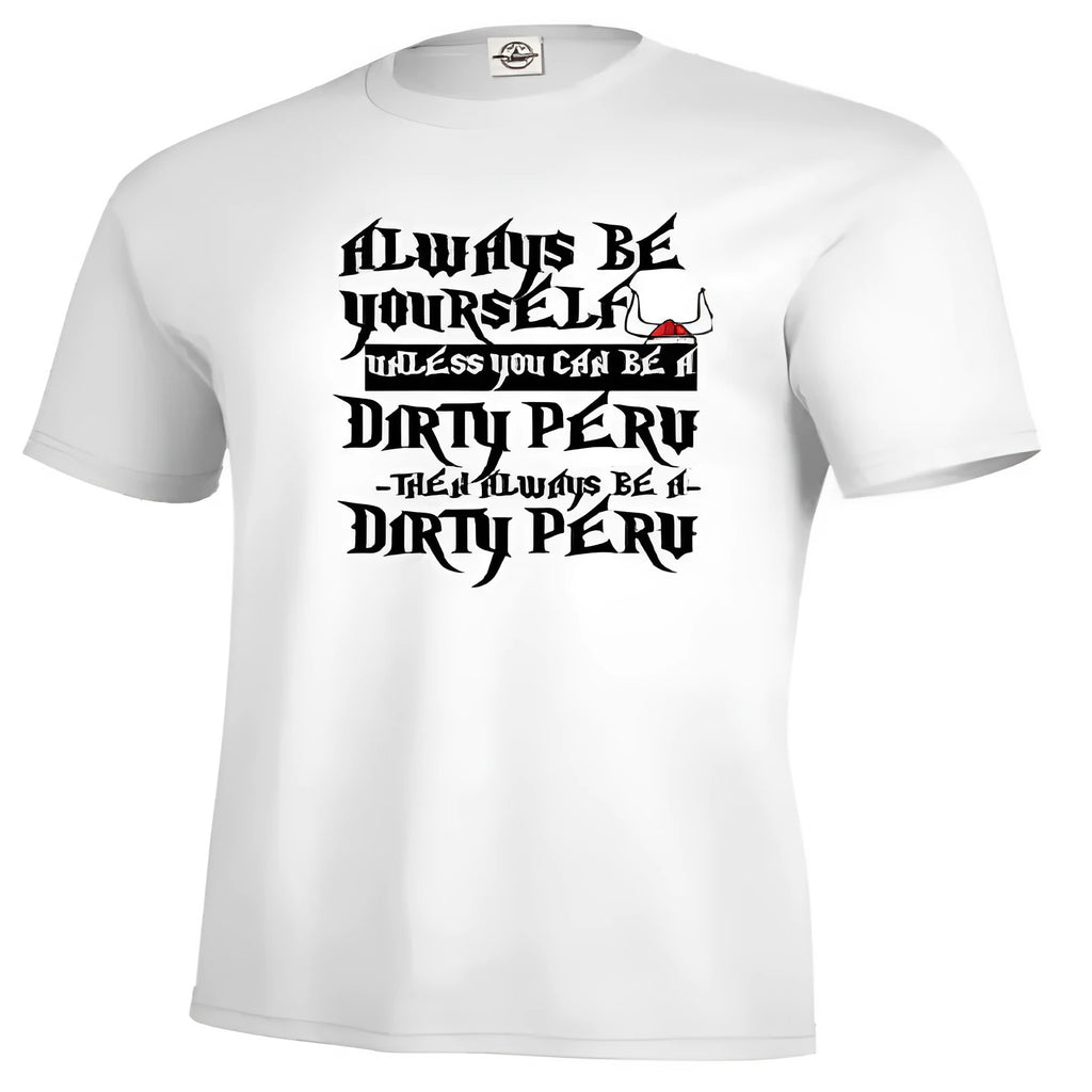 Men's white short-sleeve t-shirt with a printed graphic, casual straight fit.