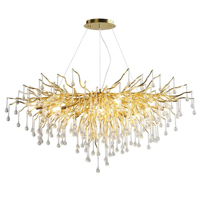 Art Deco glass chandelier pendant light round diameter 40cm for dining room or bedroom